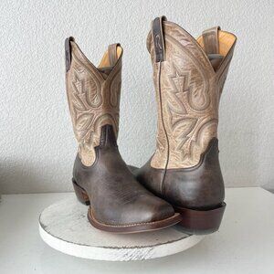 Rod Patrick Mens Cowboy Boots Antique Bison Brown Leather Western 14.5A